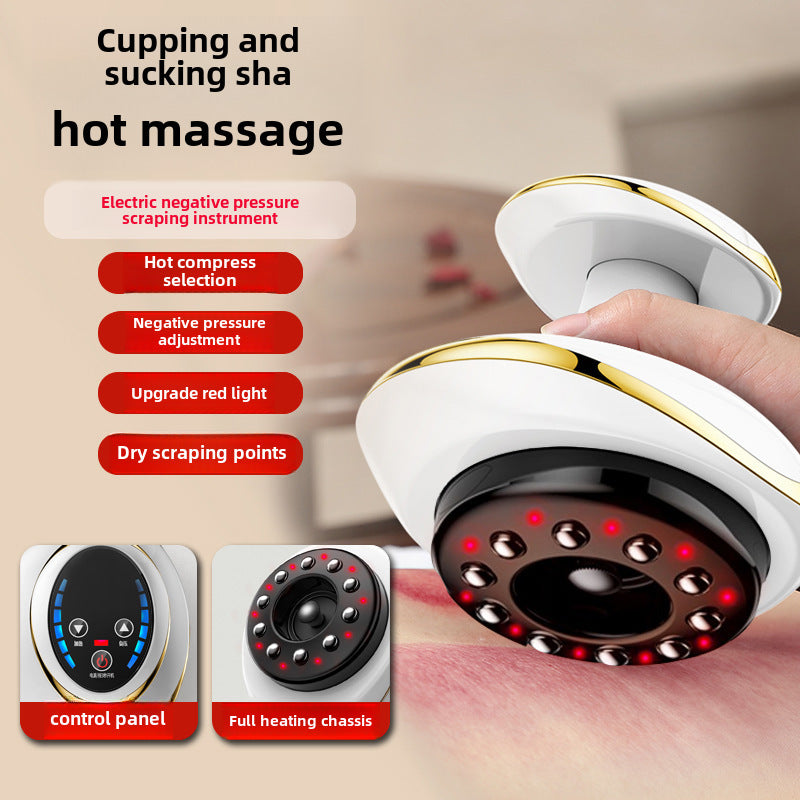 Electric Scraping Cupping Instrument Versatile Brush Body Universal Household Absorbing Sha Rubbing Abdominal Warm Waist And Back Massage Heating Dam