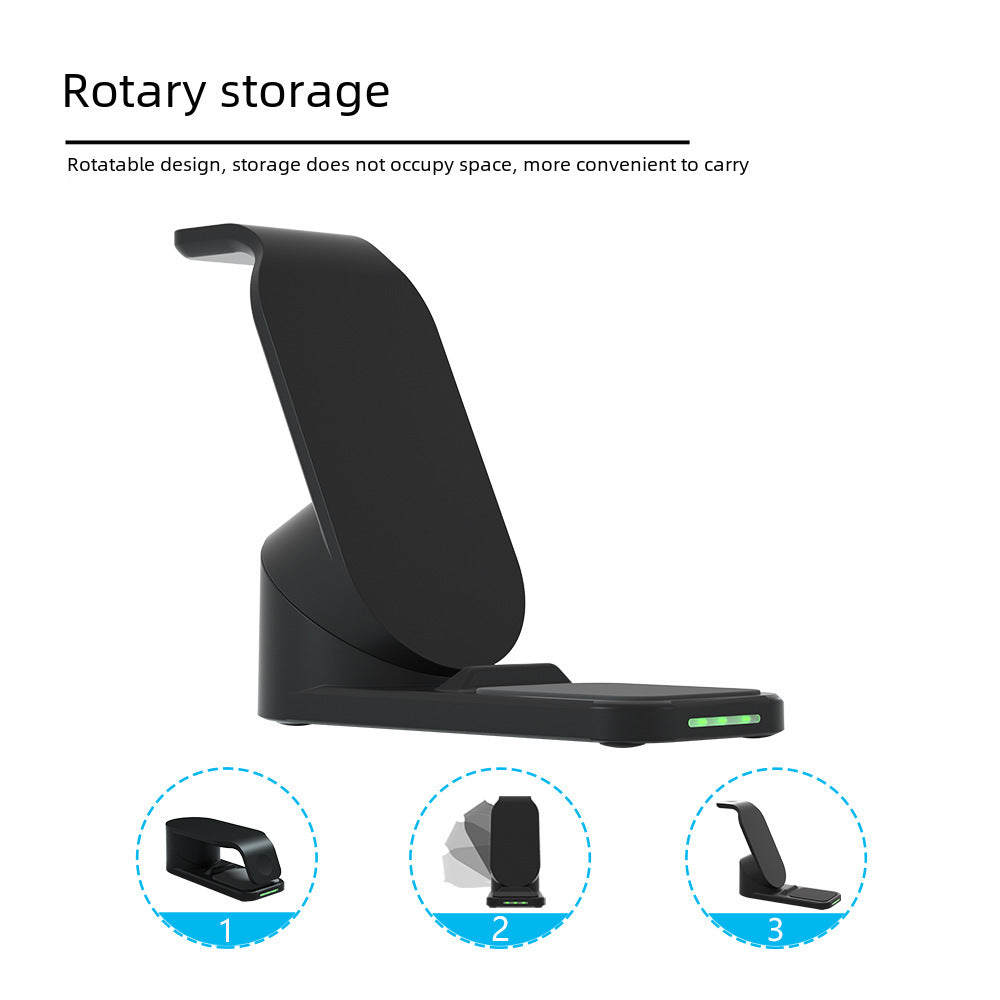 15W Three-in-one Wireless Charger For Apple 12 Iwatch TWS Vertical Multi-function Wireless Charger