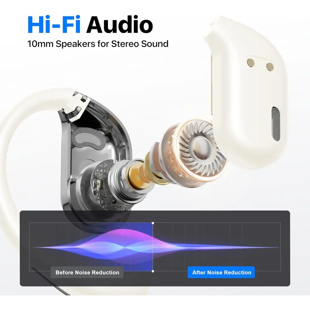 Wireless Language Translator Earbuds in Matte Black and Elegant Milky White with noise reduction