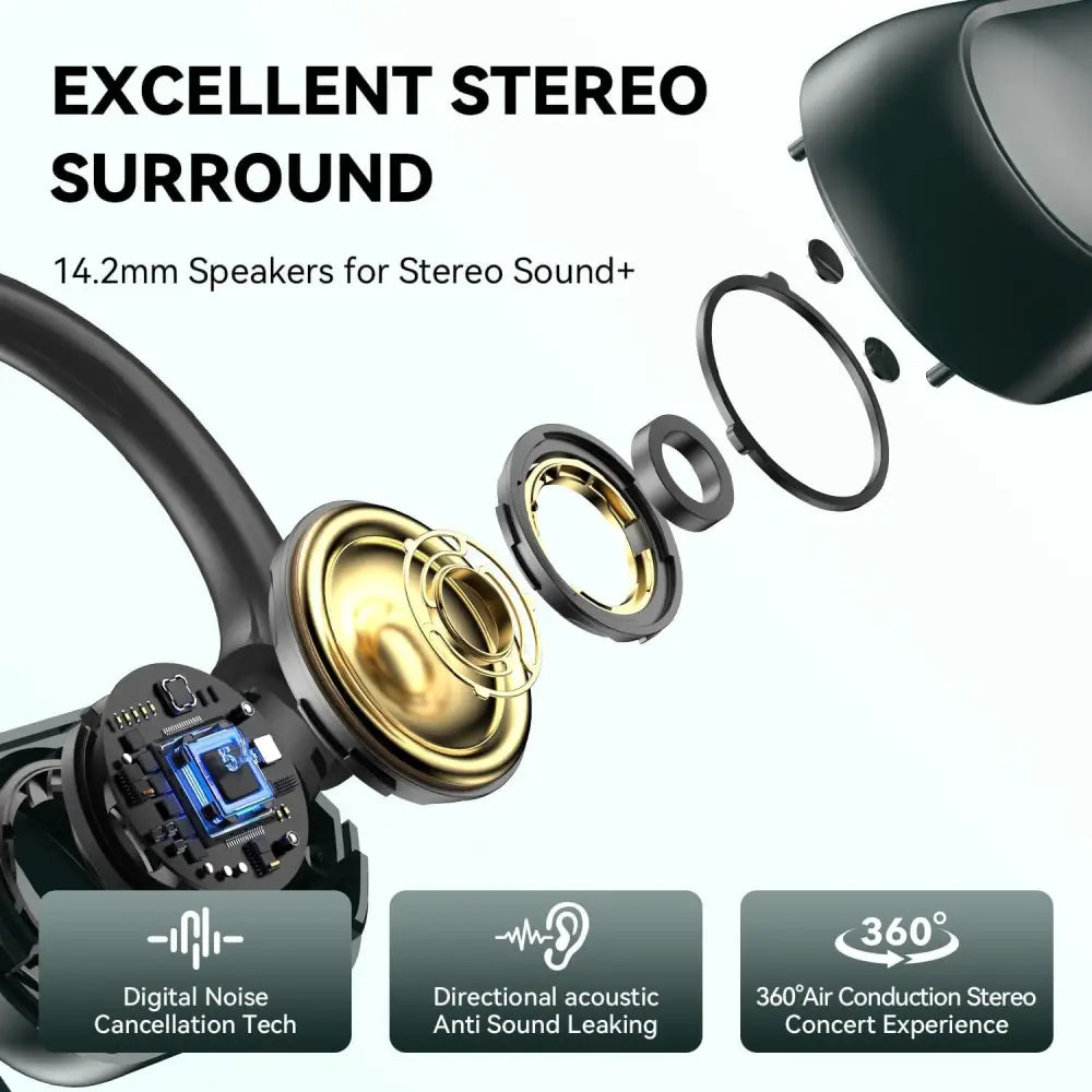 Exploded view of Wireless Language Translator Earbuds showcasing design and components