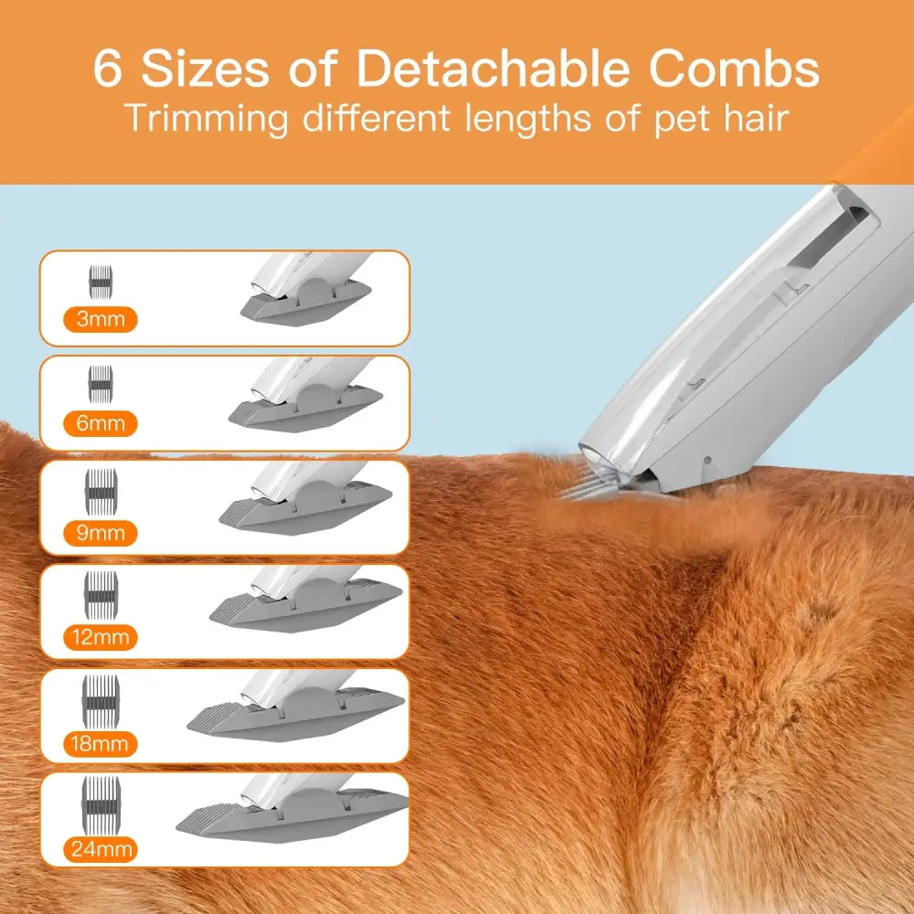 Pet hair trimmer with detachable combs from AIRROBO PG100 5-in-1 Pet Grooming Kit