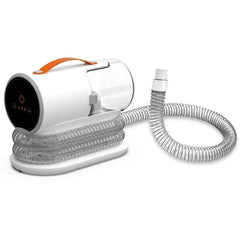 White portable CPAP machine with orange handle and corrugated hose in AIRROBO PG100 kit