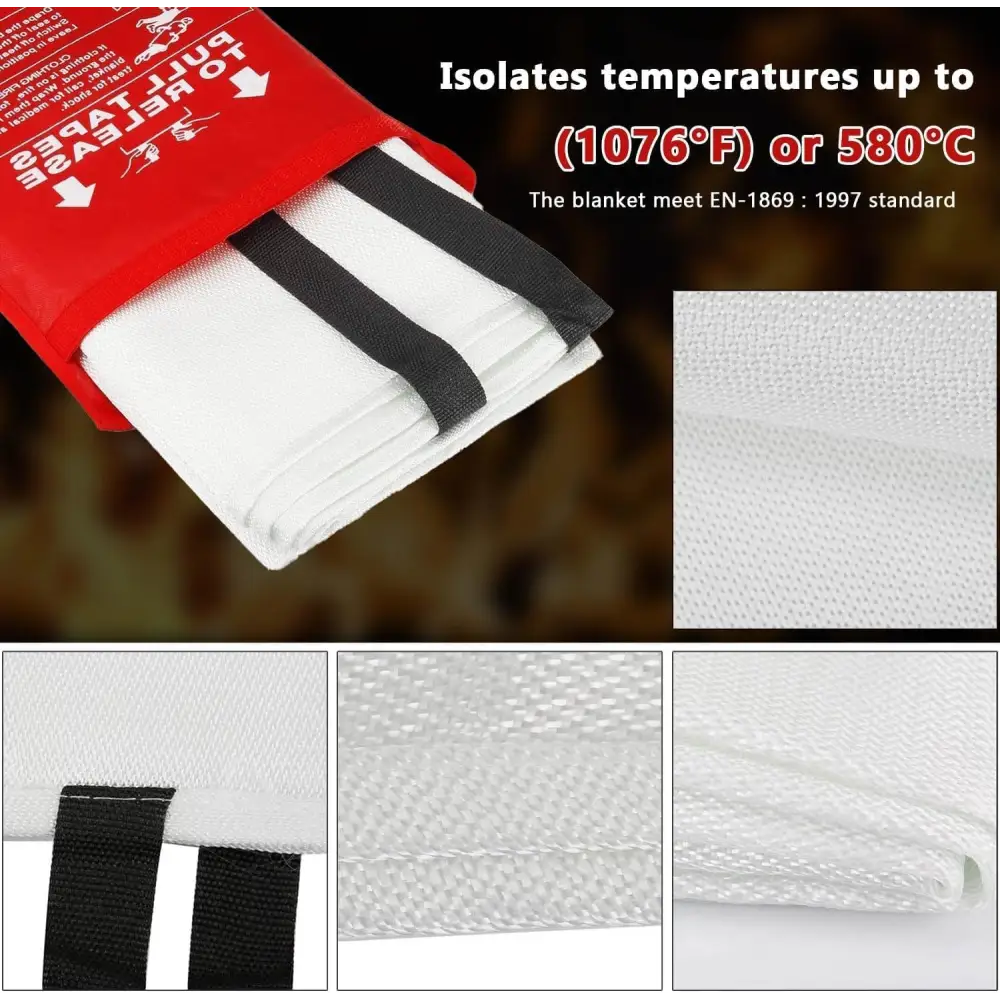 Fire blanket in red pouch for Aotala Emergency Blanket 1022°F heat resistance