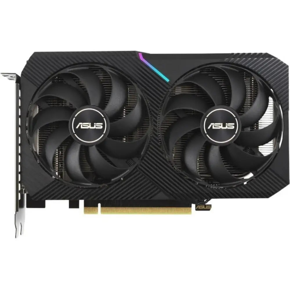 Black ASUS Dual GeForce RTX 3060 OC 12GB graphics card with dual fans and ray tracing