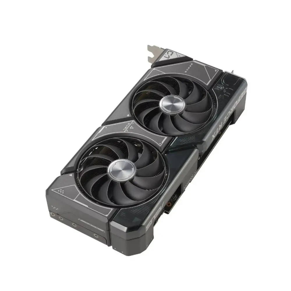 Black ASUS Dual GeForce RTX SUPER 12GB GDDR6X Graphics Card with dual fans