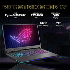 ROG Strix Scar 17 gaming laptop showcased in Asus ROG Strix G17 RTX 4060 QHD 240Hz