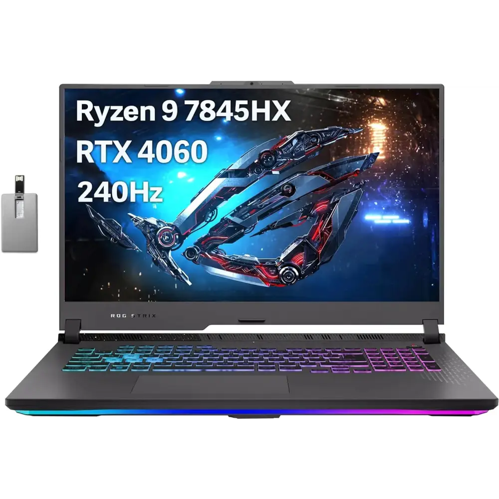 Asus ROG Strix G17 RTX 4060 QHD 240Hz Laptop with illuminated keyboard and sleek design