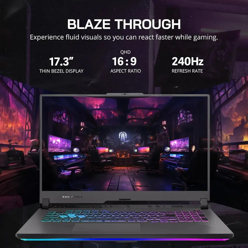 Asus ROG Strix G17 RTX 4060 QHD 240Hz gaming laptop with a thin bezel display