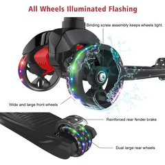 Illuminated Three Wheel Scooter Variant Total showcasing vibrant LED lights on wheels