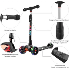 Three-wheeled scooter with adjustable handlebar from Illuminated Three Wheel Scooter Variant Total