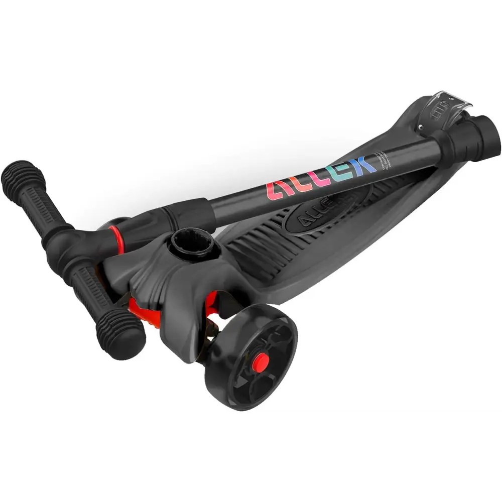 Folded black scooter from the Illuminated Three Wheel Scooter Variant Total