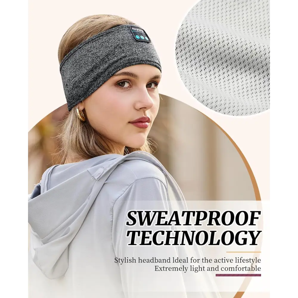 Gray Perytong Bluetooth Sleep Headphones Headband designed for comfort and sound quality