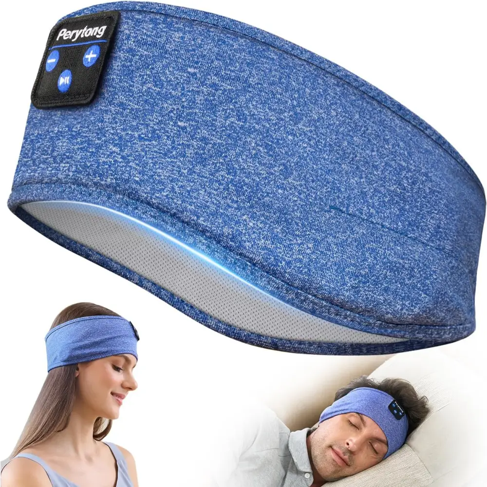 Blue sleep headphone headband for Perytong Bluetooth Sleep Headphones Gray