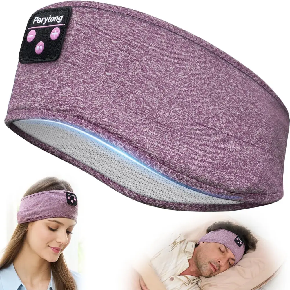 Purple sleep headphone headband of Perytong Bluetooth Sleep Headphones in Gray