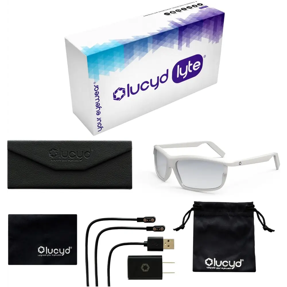 Lucyd Lyte Bluetooth Sunglasses with Open Ear Audio and Touch Control displayed set