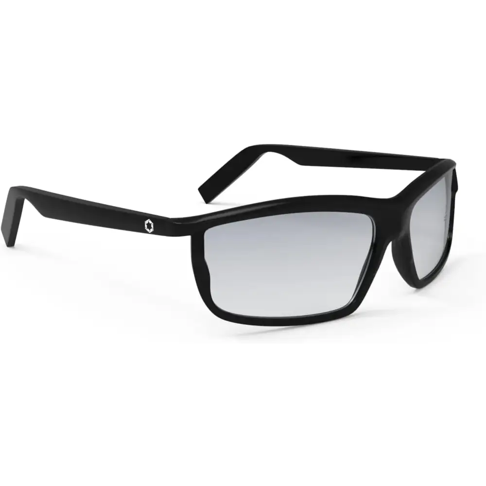 Black framed Lucyd Lyte Bluetooth sunglasses with open ear audio and touch control features