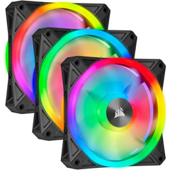 Corsair QL120 RGB Triple Fan Kit displaying vibrant RGB computer case fans
