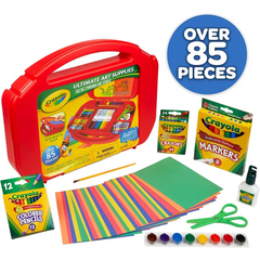 Crayola 85-Piece Art Set with Tabletop Easel Portable Case for creative fun