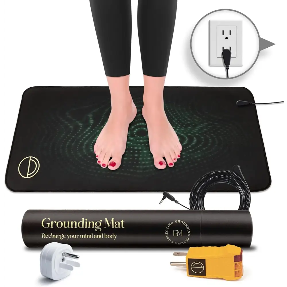 Grounding mat with accessories from Earth and Moon Grounding Pad for travel convenience
