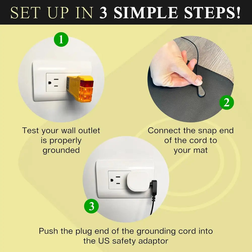 Grounding mat setup instructions for Earth and Moon Travel-Size Grounding Pad