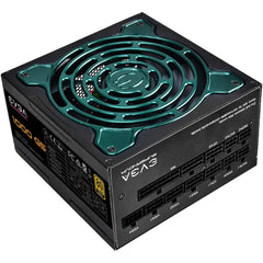 Black EVGA Supernova 1000 G5 Power Supply with green fan grill design