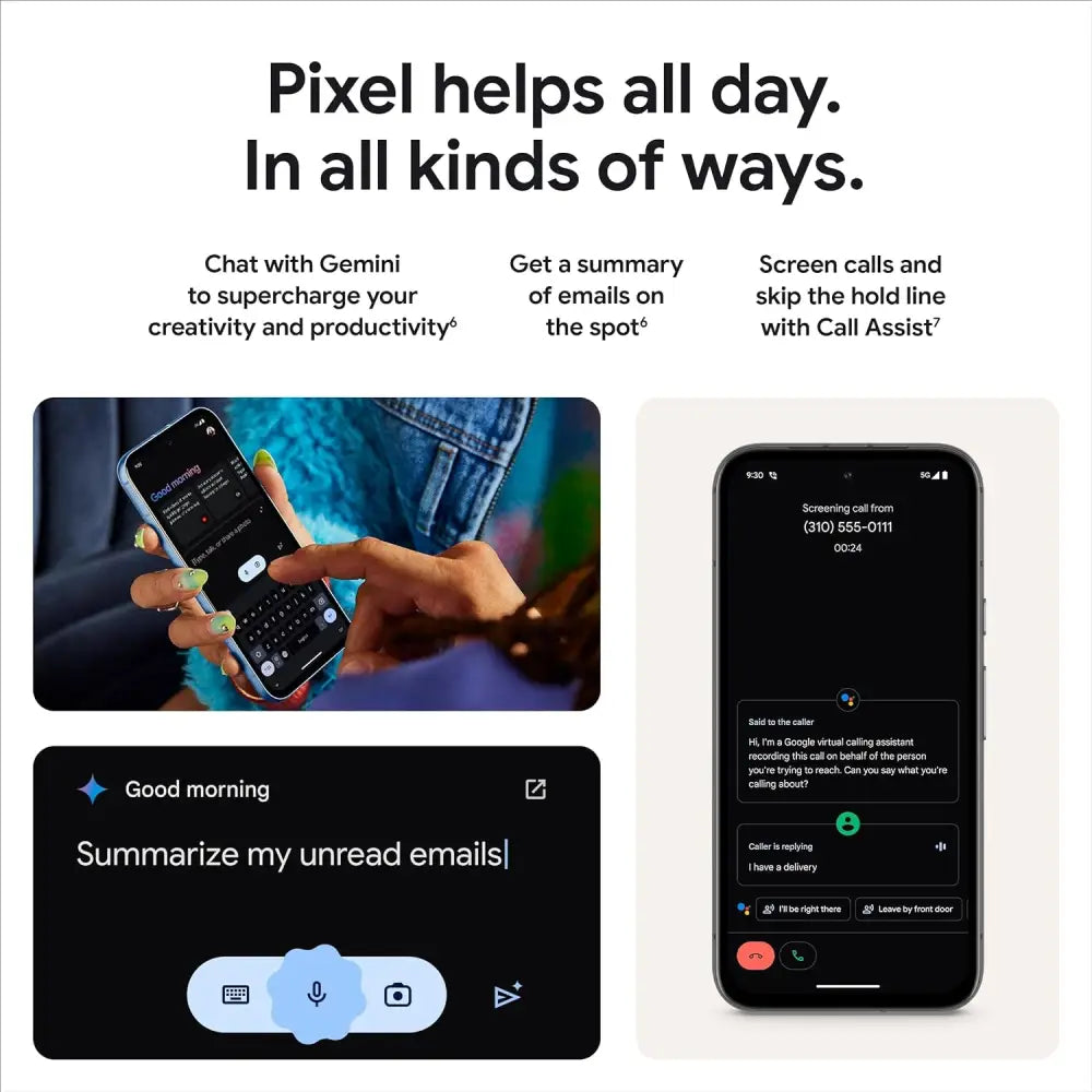 Google Pixel 8a Obsidian with 64MP Camera showcasing advanced phone features