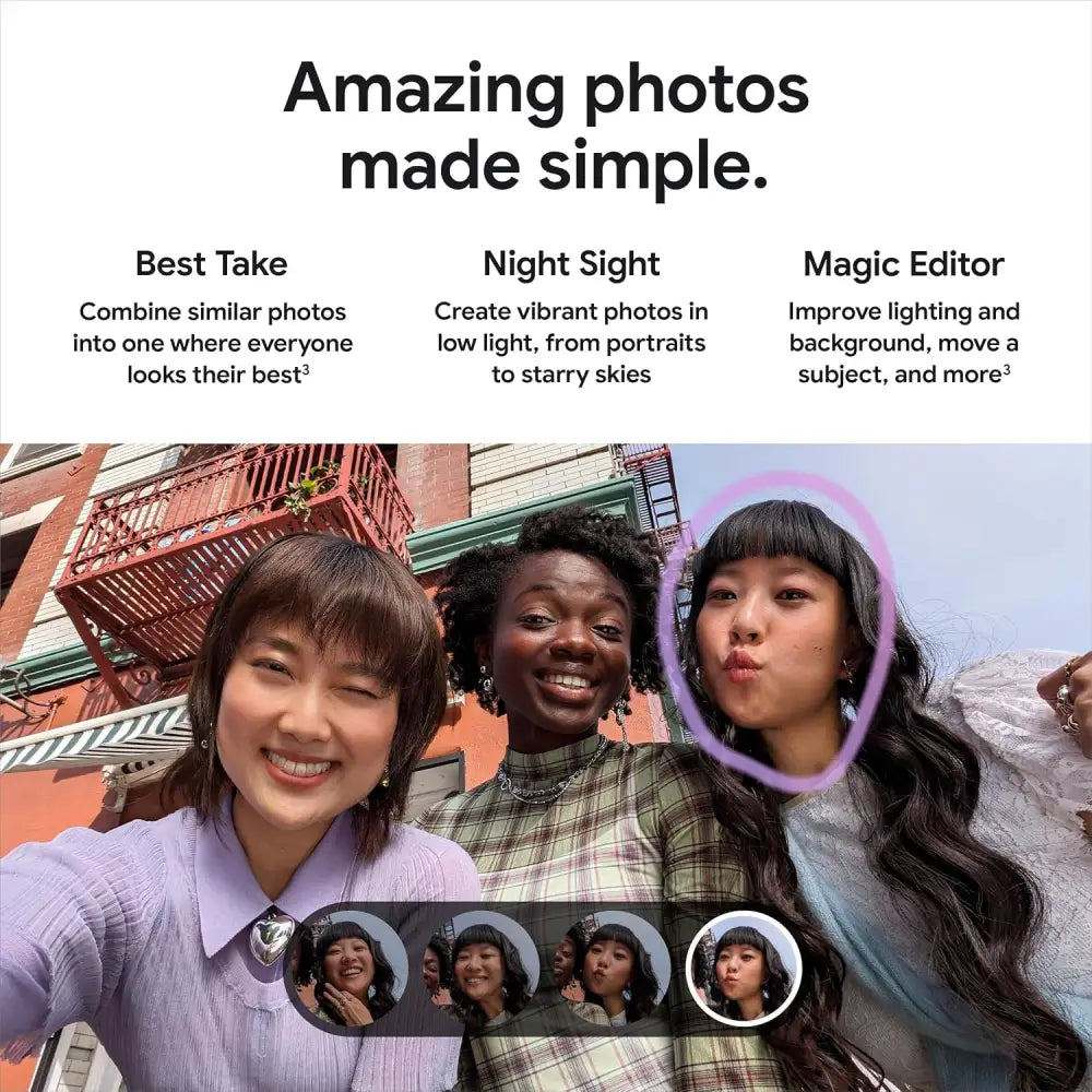 Google Pixel 8a Obsidian with 64MP camera showcasing advanced smartphone photography features