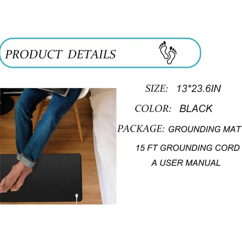 Black Grounding Mat for Anxiety Reduction and Sleep promoting relaxation and well-being