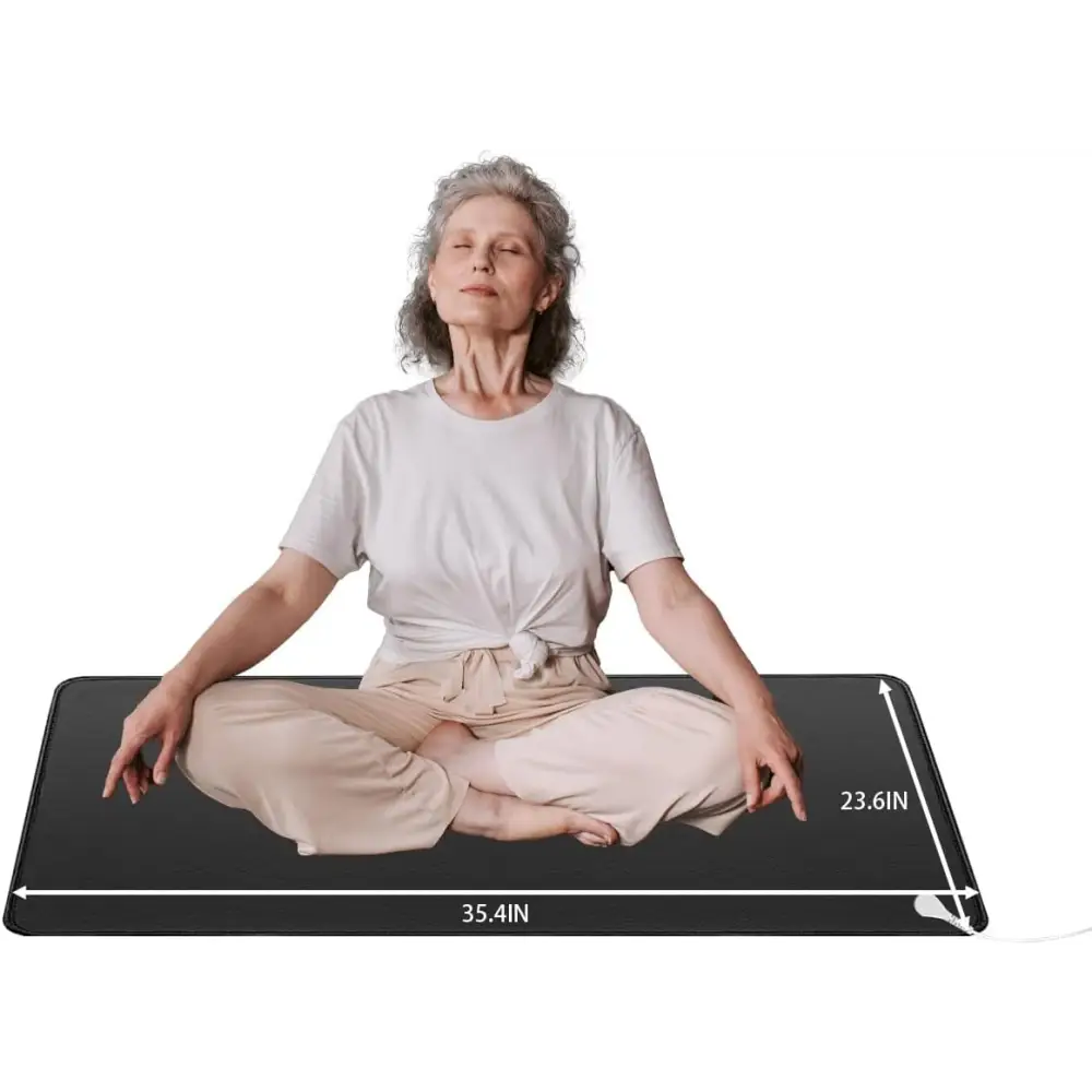 Black Grounding Mat for Anxiety Reduction and Sleep with Infrared Heating Technology
