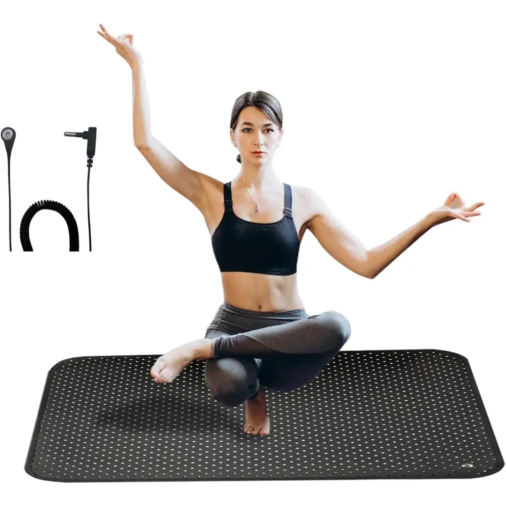 Earthing mat with grounding cord for eco-friendly wellness and relaxation