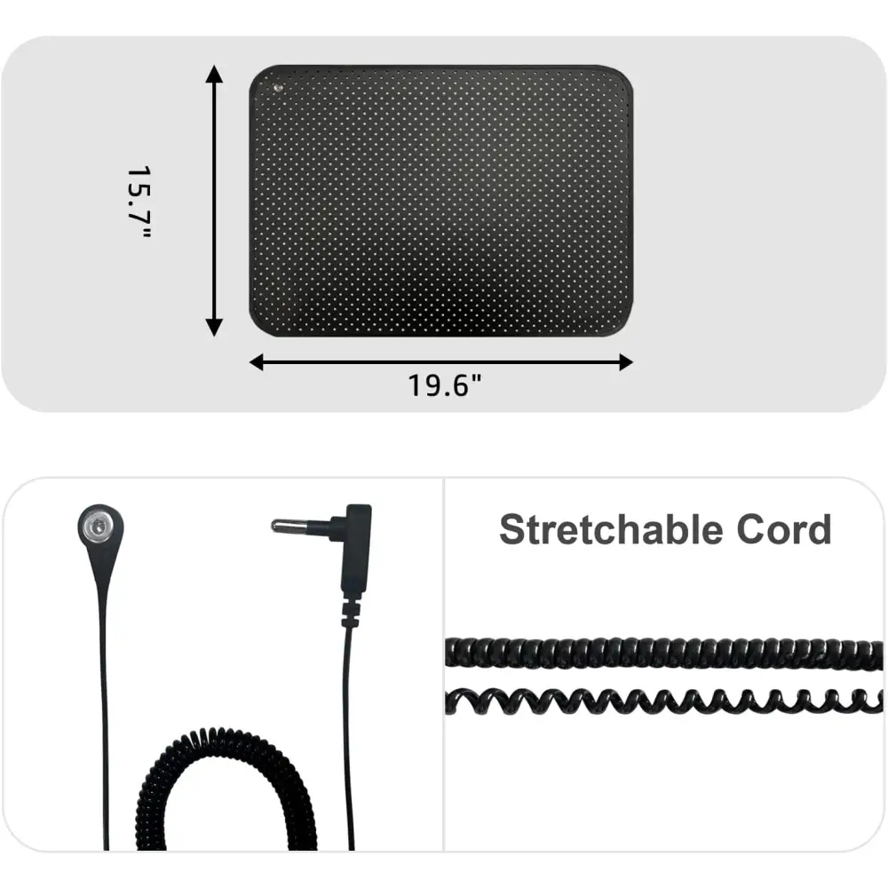 Earthing mat with stretchable cord for grounding, Eco-Friendly PU Leather Multi Use Mat