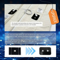Queen Grounding Pillowcases Silver Fiber Conductivity Set for improved grounding sleep