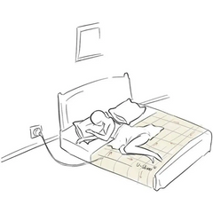Electric blanket on bed with Organic Cotton Silver Fiber Grounding Sheet accessory