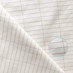 White Organic Cotton Silver Fiber Grounding Sheet with gray grid pattern