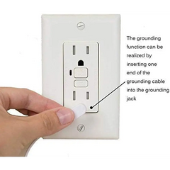 Electrical outlet with grounding cable from Organic Cotton Silver Fiber Grounding Sheet