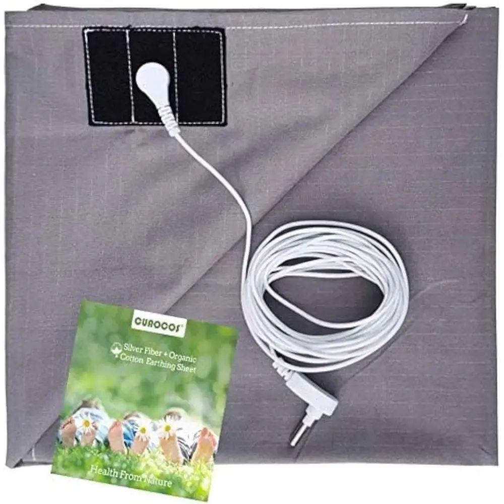 Gray grounding sheet with cord from Silver Fiber Grounding Sheet for Earth’s natural energy