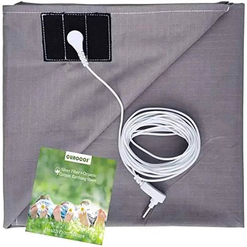 Gray earthing sheet with cord from Silver Fiber Grounding Sheet for Earth’s Natural Energy
