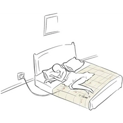 Electric blanket on a bed with Silver Fiber Grounding Sheet for natural energy