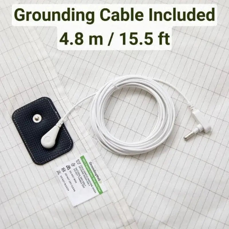 Grounding cable with pad and plug for GroundingWell Bed Sheet Set for sleep relief