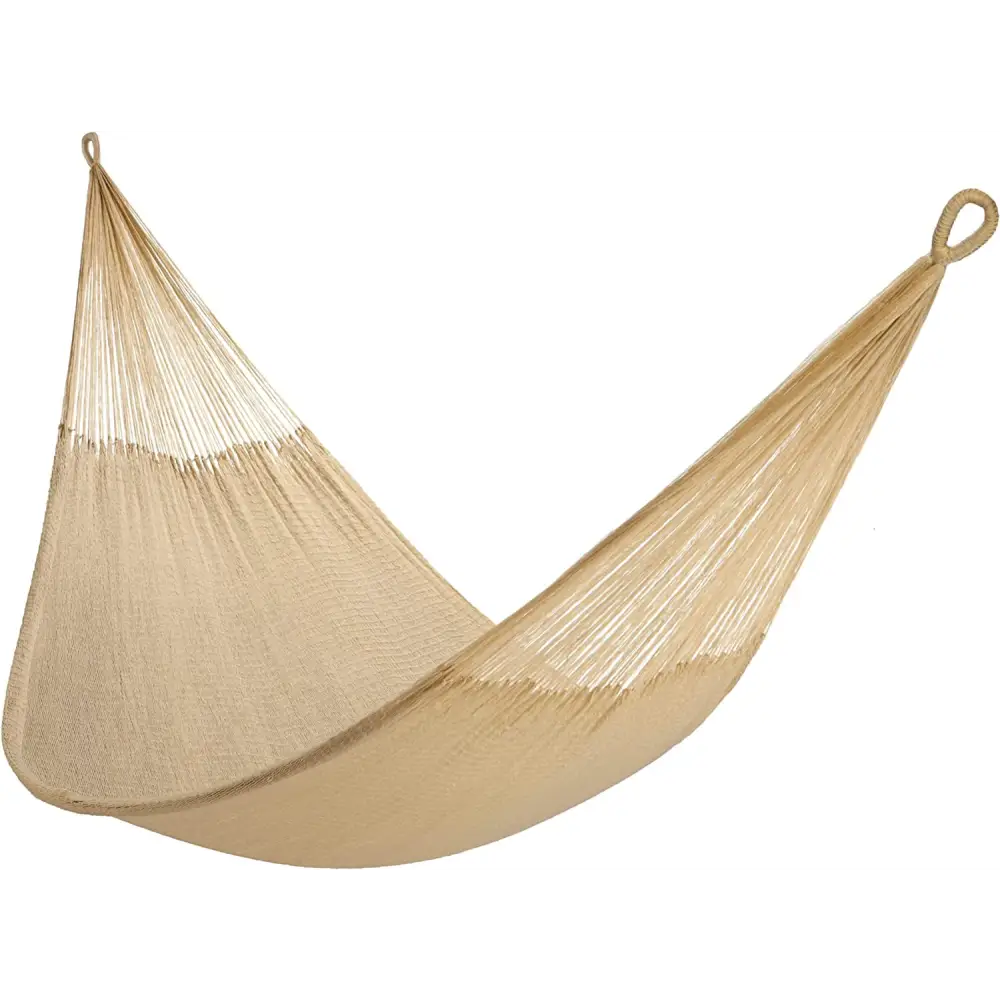 Beige woven hammock from Family Size Handwoven Hammock for ultimate relaxation