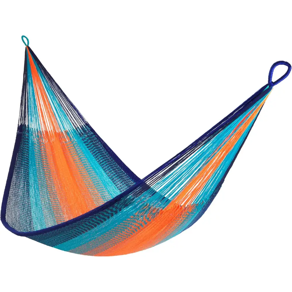 Colorful woven hammock in Family Size Handwoven Hammock for ultimate relaxation