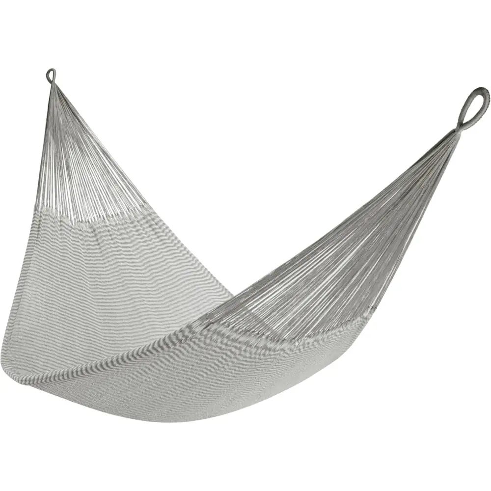 Gray woven hammock in Family Size Handwoven Hammock for ultimate relaxation