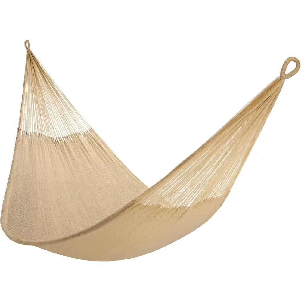 Beige woven hammock from Family Size Handwoven Hammock for ultimate relaxation