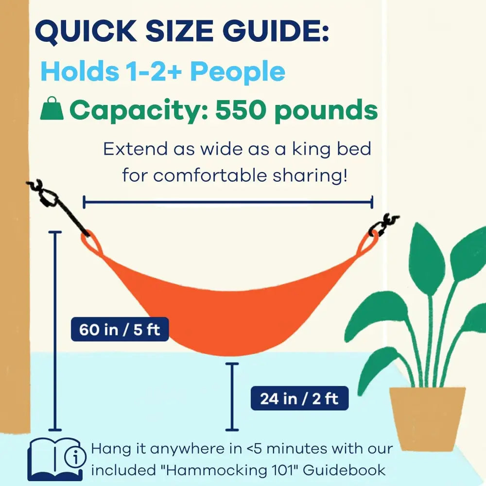 Hammock size guide for Family Size Handwoven Hammock for ultimate relaxation