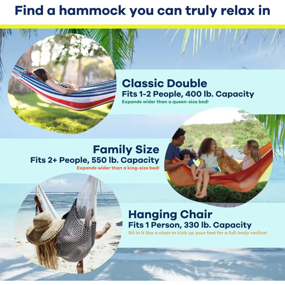 Family Size Handwoven Hammock for Ultimate Relaxation product comparison image