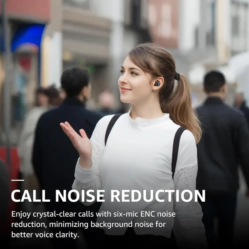 Hybrid Active Noise Cancelling Earbuds with 59H Playtime for immersive sound experience