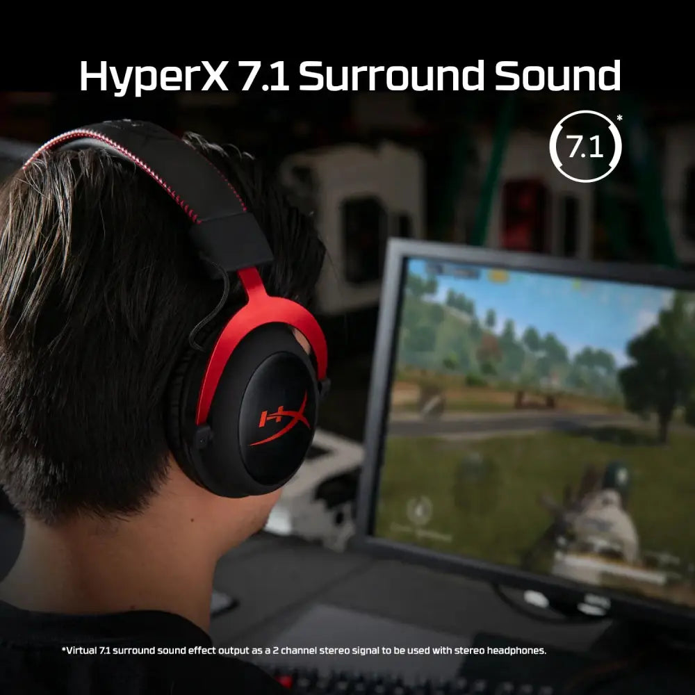 HyperX Cloud II Gaming Headset with Noise-Cancelling Mic for immersive gaming experience