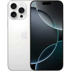 White smartphone with triple-lens camera, iPhone 16 Pro Max 256GB White Titanium