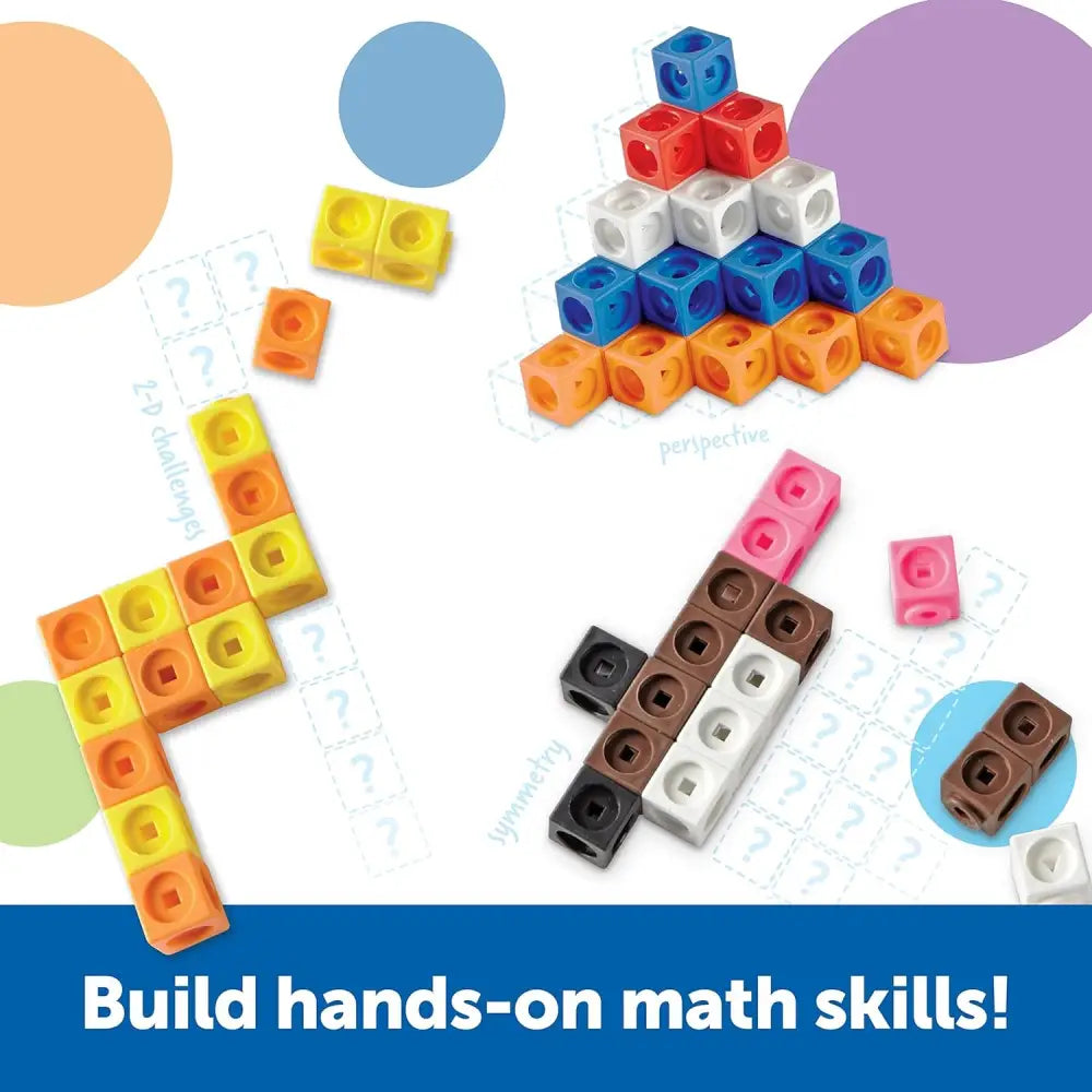 Colorful MathLink Cubes for STEM learning and fine motor skill development