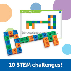 Colorful interlocking cube key displayed with MathLink Cubes 100 Piece STEM Toy